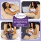 image 8 of Aamira Cream Pregnancy Maternity Pillow, 140x70x20cm J Shape Memory Foam | Cream | Cream | Standard | 1