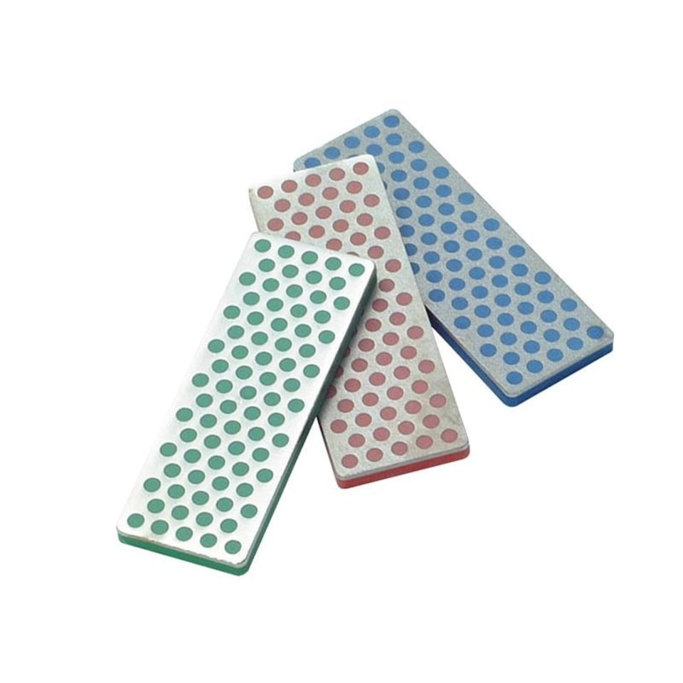 Dmt W7 Mini Diamond Whetstones 70mm X 25mm - Multi Colour - Set of Three