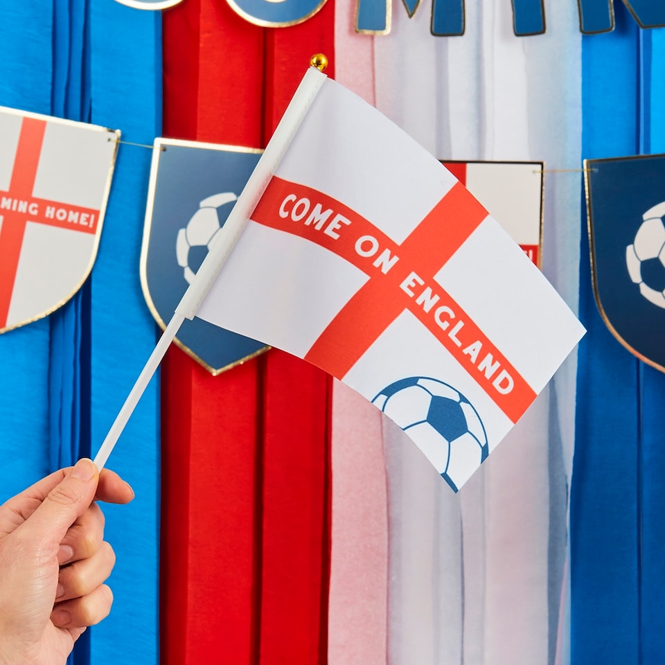 image 1 of Hootyballoo Come On England Polyester Small Waving Flags - Pack of 6