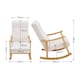image 5 of Living and Home Velvet Upholstered Tufting Rocking Chair White