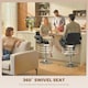 image 4 of HOMCOM Bar Stools Adjustable Swivel with Armrest Set of 2 Black