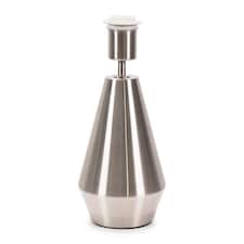 ValueLights Jax Brushed Chrome Metal Pear Shaped Touch Table Lamp Base