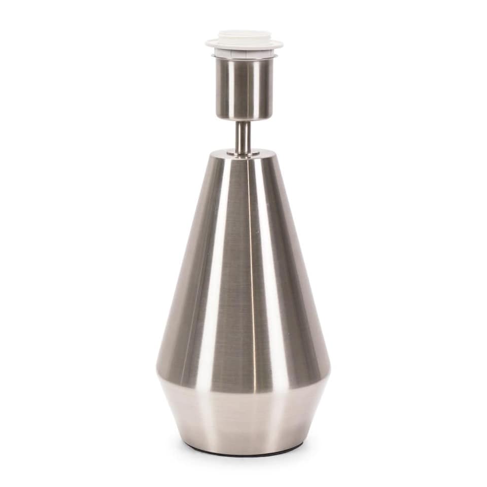 image 1 of ValueLights Jax Brushed Chrome Metal Pear Shaped Touch Table Lamp Base