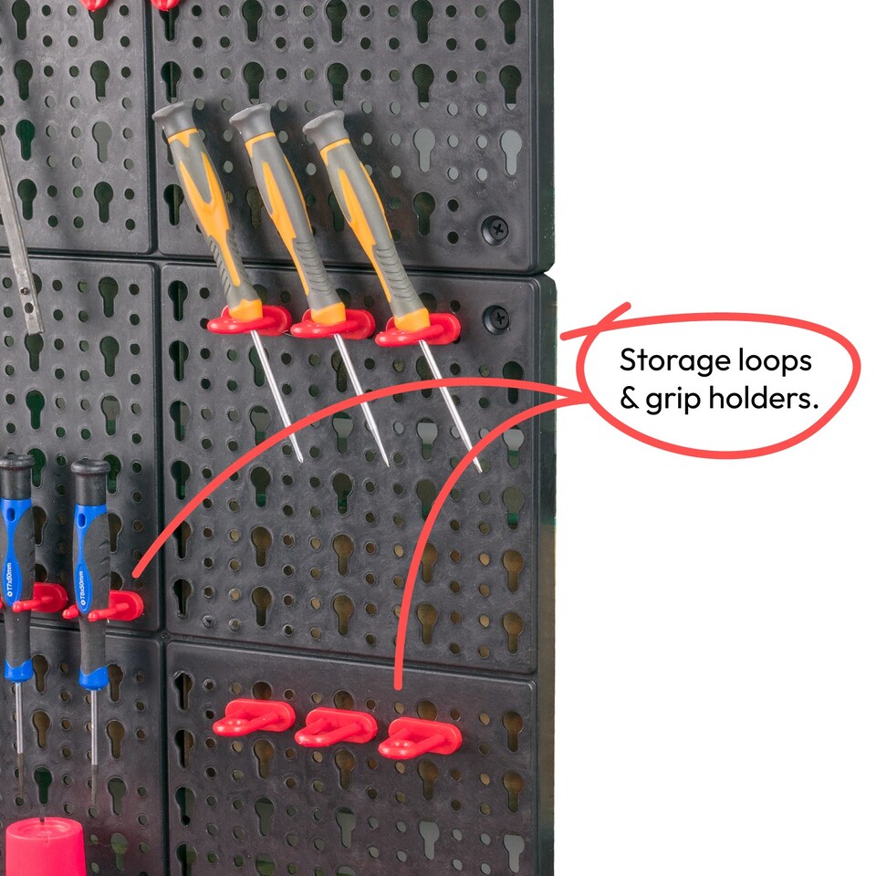 image 1 of KCT 2 Pcs Plastic Wall Mounted Tool Board Storage DIY Organiser Garage Workshop Shed Shelves