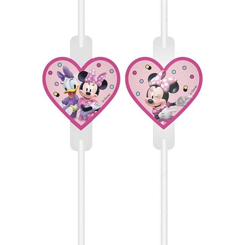 Minnie Mouse Junior Disney Paper Medallion Drinking Straws - Pack of 4