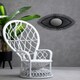 image 3 of Interiors by Premier Grey and White High Back Rattan Peakcock Chair, Rattan Arm Chair, Rattan Patio Chair for Home, Garden