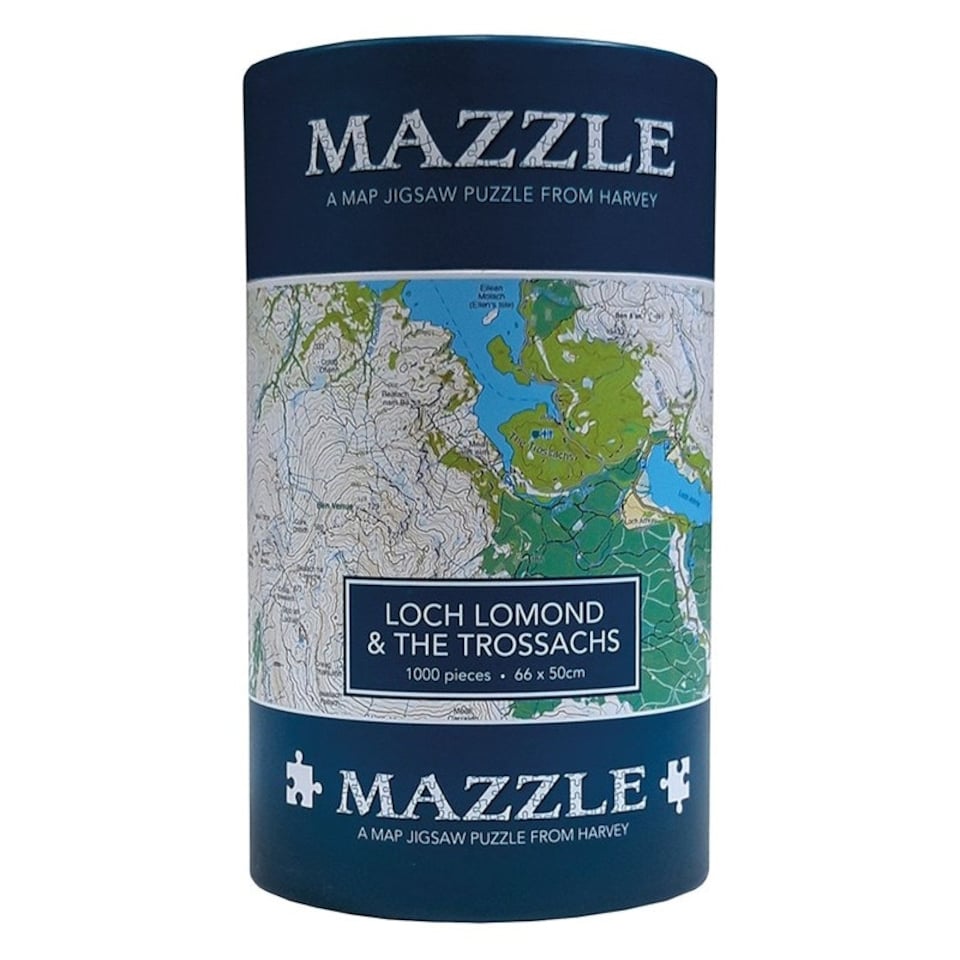 image 1 of Harvey Loch Lomond & The Trossachs Mazzle Map Jigsaw Puzzle 1000pcs