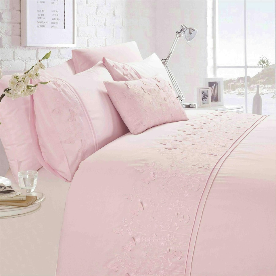Papillon Embroidered Duvet Cover Set - Single