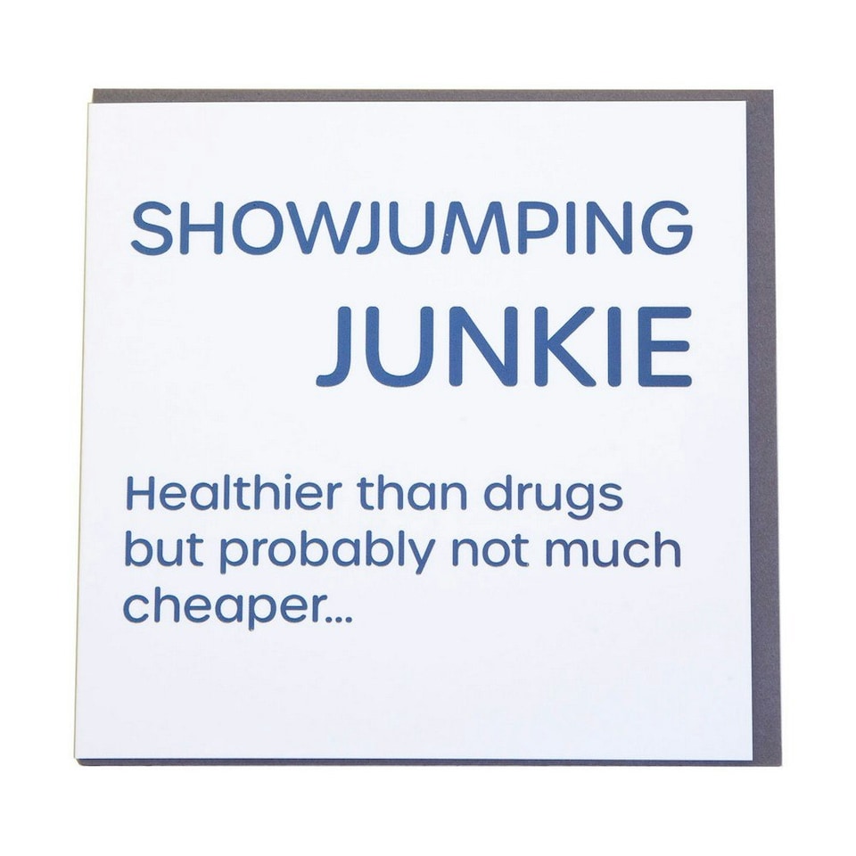 Gubblecote Showjumping Junkie Wordy Greetings Card - White/Grey - One Size