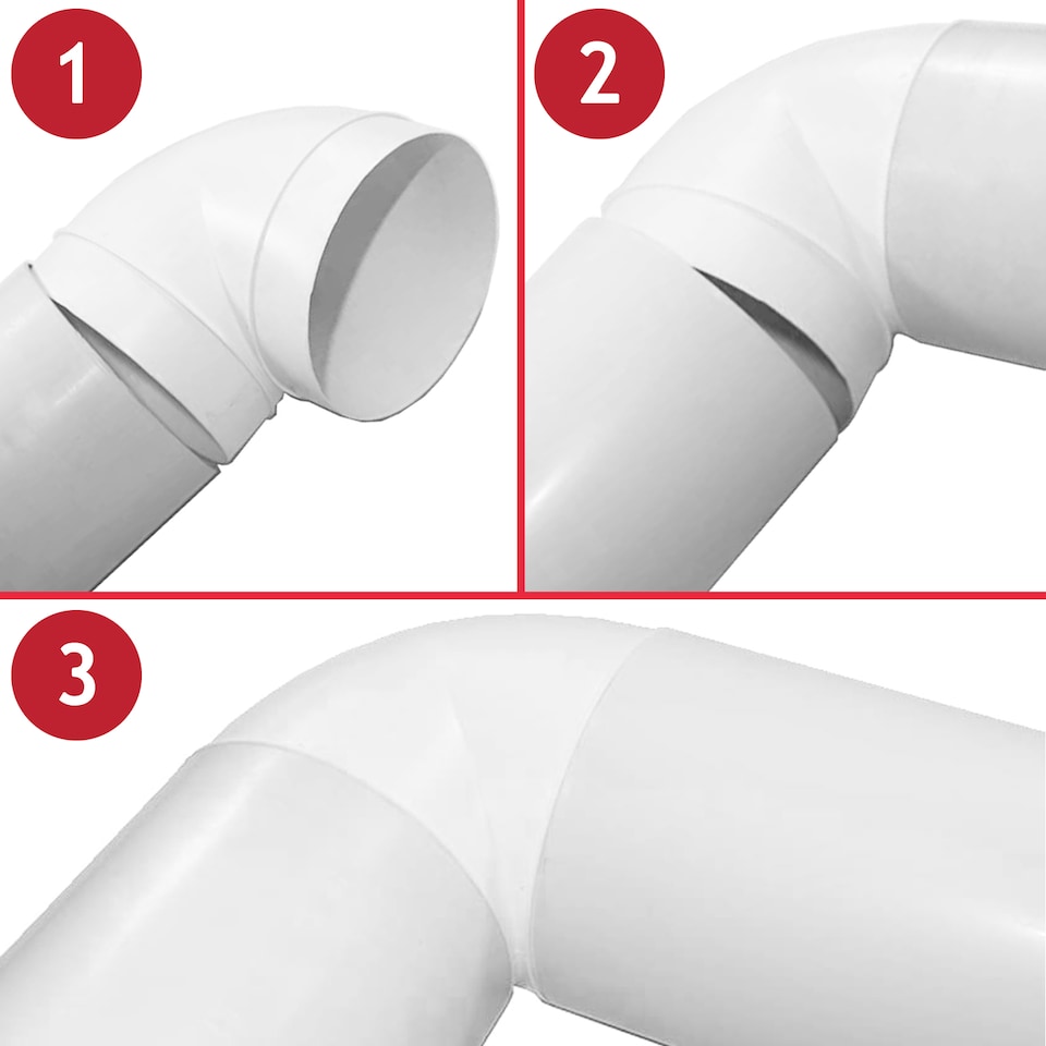 image 1 of SPARES2GO Bend Elbow Duct 90 Degree Vent Hose Pipe Tube Hydroponics / Tumble Dryer Ducting Connector (4" / 100mm)