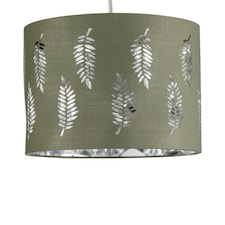 Fern - Sage Green Cut Out 25cm Pendant Lightshade Green | Silver