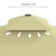 image 6 of Outsunny 2.5m Cantilever Parasol with Easy Lever, Square Double Top Garden Parasol Umbrella with Ruffles and Cross Base, Overhanging Outdoor Sun Shades, Beige