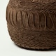 image 3 of Homescapes Sofia Pleated Velvet Chocolate Brown Pouffe