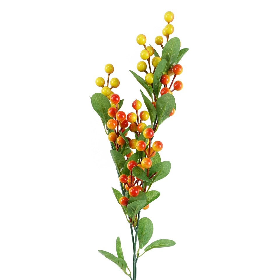 image 1 of 70cm Artificial Orange Berry Spray