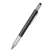 6 in 1 Multi Tool Stylus Pen | Ballpoint Pen with Screwdrivers, Spirit Level, Stylus & Ruler | Aluminium Multi-Function Tool Pen for DIY, Home & Office