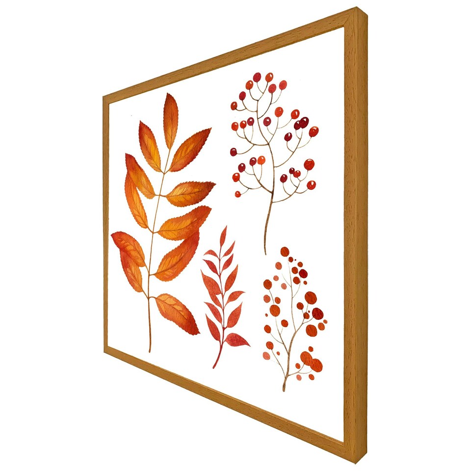 image 1 of Orange autumn leaves (Picture Frame) White | XS