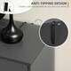 image 5 of HOMCOM Sideboard Kitchen Cupboard w/ Adjustable Shelves, Double Doors Dark Grey Grey | Wood-effect accents