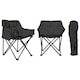 image 1 of Harbour Housewares Premium Folding Camping Chairs with Pockets & Carry Bag - Black - Pack of 2 | Black | Black