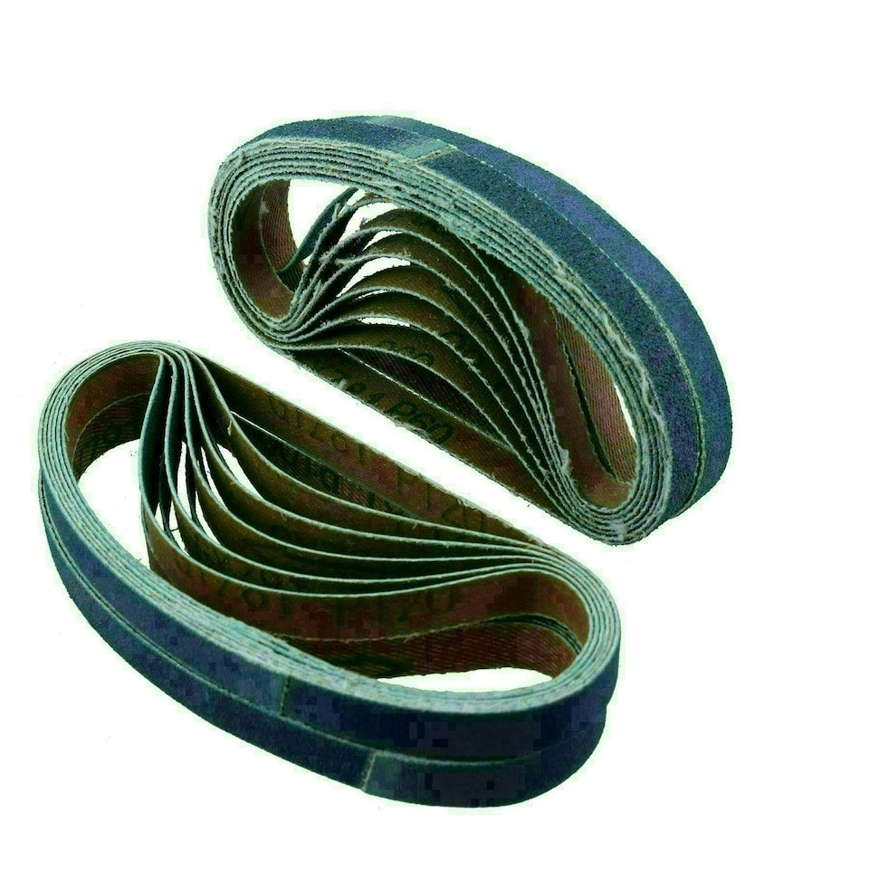 image 1 of 10mm Air Finger Zirconium Sander Sanding Belts 330mm x 10mm Mixed Grit 50pk