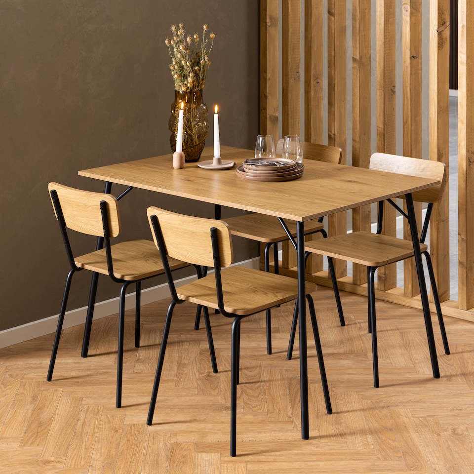 image 1 of Peru Rectangular Dining Table in Wild Oak 120x75cm