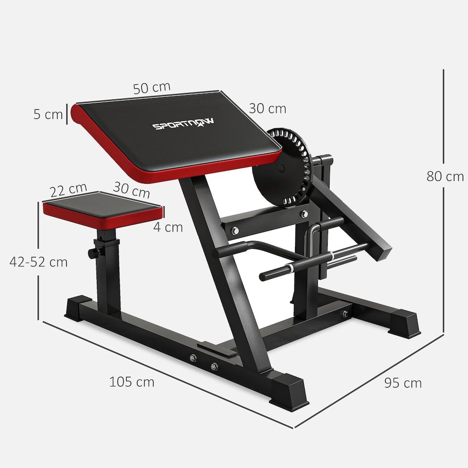 image 1 of SPORTNOW Adjustable Preacher Curl Bench with Elbow Cushion for Home Gym