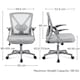 image 3 of Yaheetech  Mesh Office Chair with 90° Flip-up Armrests | Grey | Full Grey