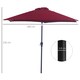 image 5 of Outsunny 2.6M Patio Umbrella Parasol Sun Shade Garden Wine Red