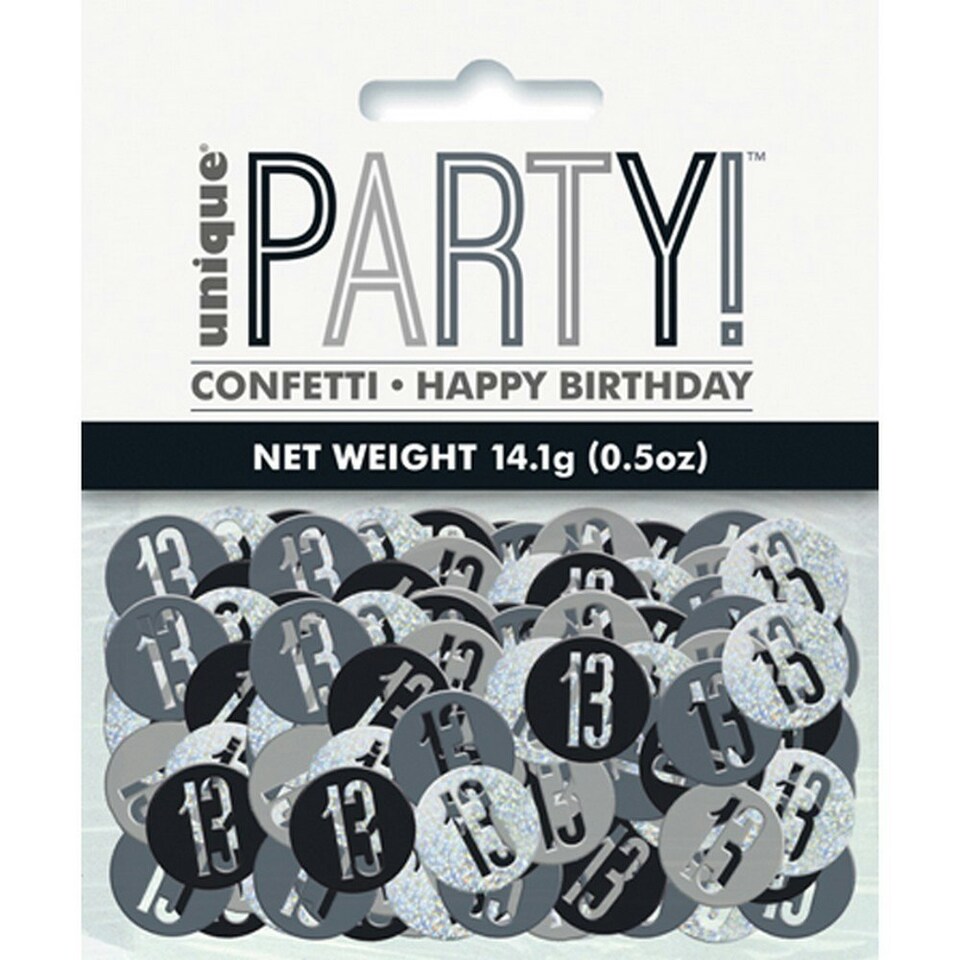 image 1 of Unique Party Glitz Foil Confetti - Black - 13