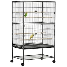 PawHut Large Bird Cage Budgie Cage for Finch Canaries Parrot with Stand Grey