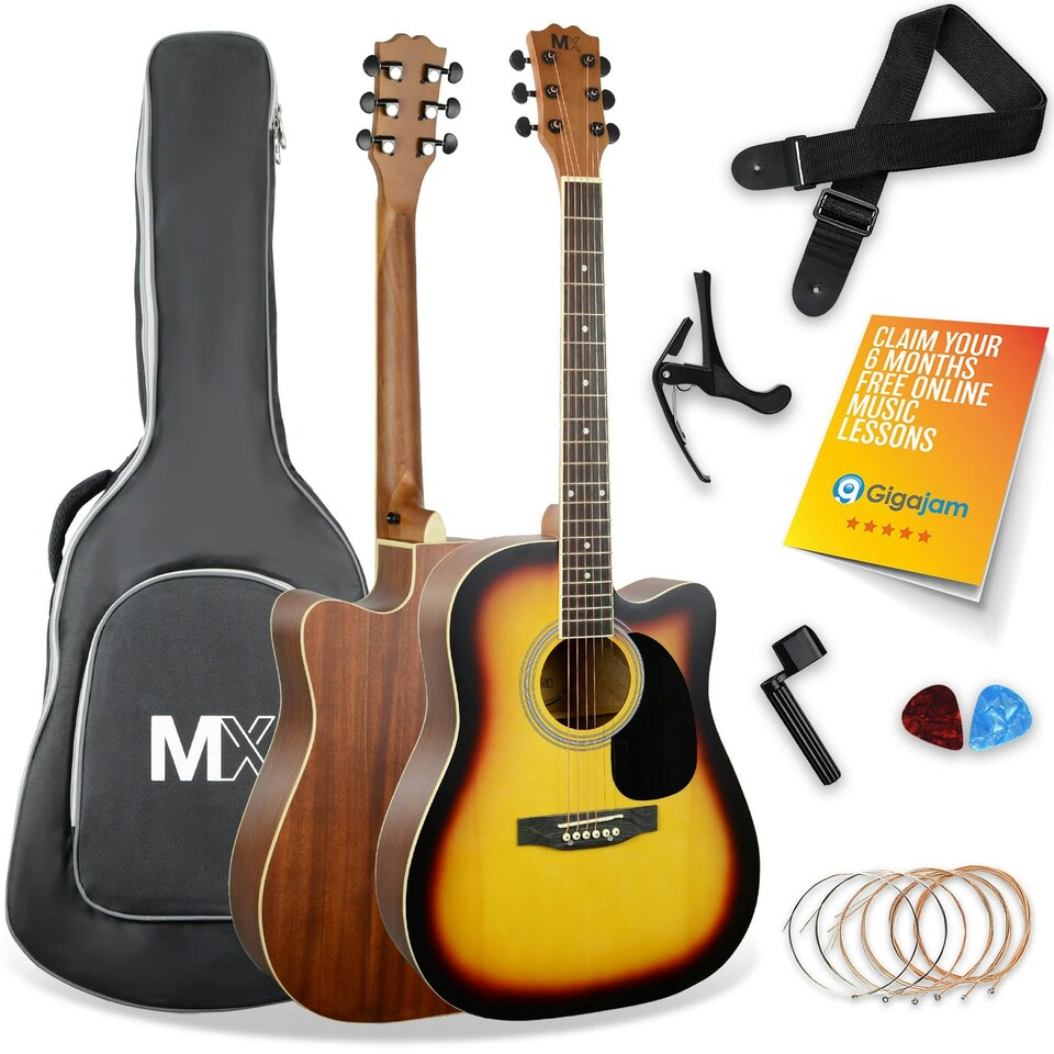image 1 of MX by 3rd Avenue Cutaway Acoustic Guitar Pack Brown