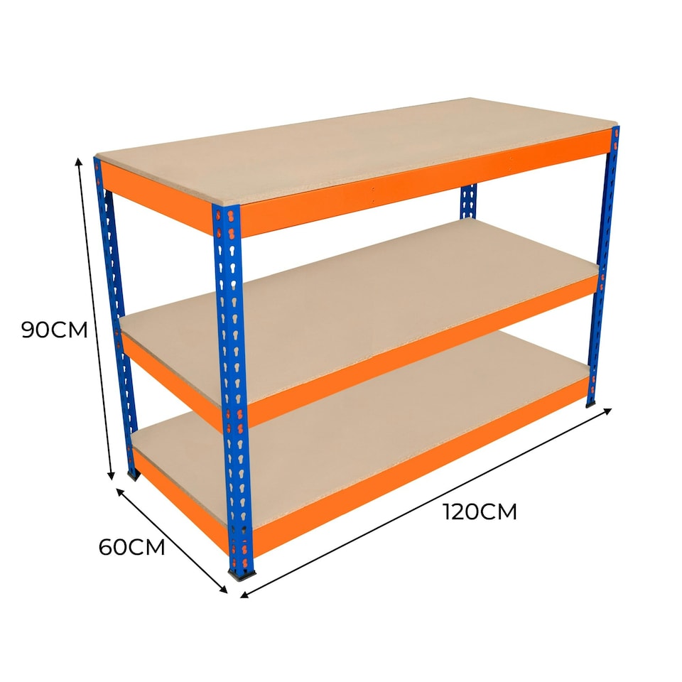 image 1 of S-Rax 3 Tier Workbench - 120cm x 60cm x 90cm Orange