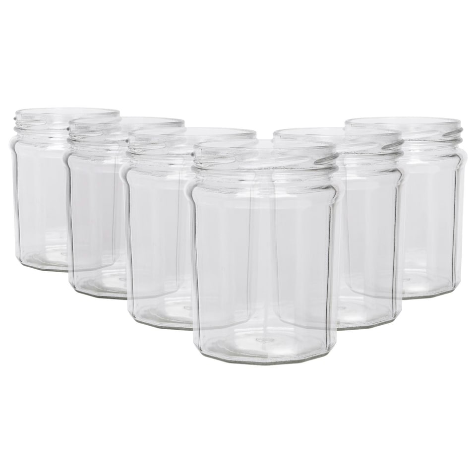 image 1 of Argon Tableware Glass Jam Jars - 380ml - Pack of 6 - Lids Not Included