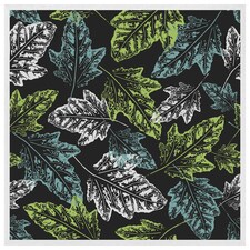 Leaf print on dark bachground (Picture Frame) White | XS
