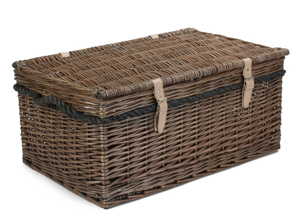 image 1 of Wicker 62cm Antique Wash Picnic Basket | Brown | Brown | One Size