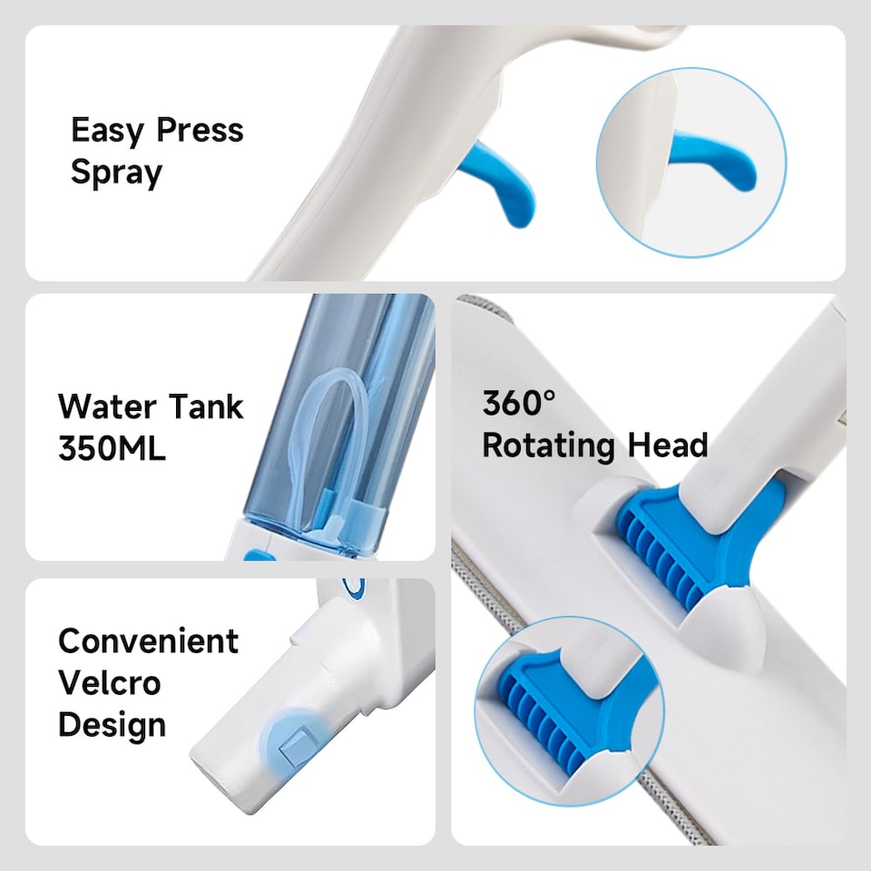 image 1 of Living and Home 2-in-1 Multifunctional Spray Mop & Window Squeegee Cleaner | White