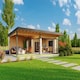 image 1 of Domeo 10-Log Cabin, Wooden Garden Room, Timber Summerhouse, Home Office - L890 x W590 x H258.4 cm Brown