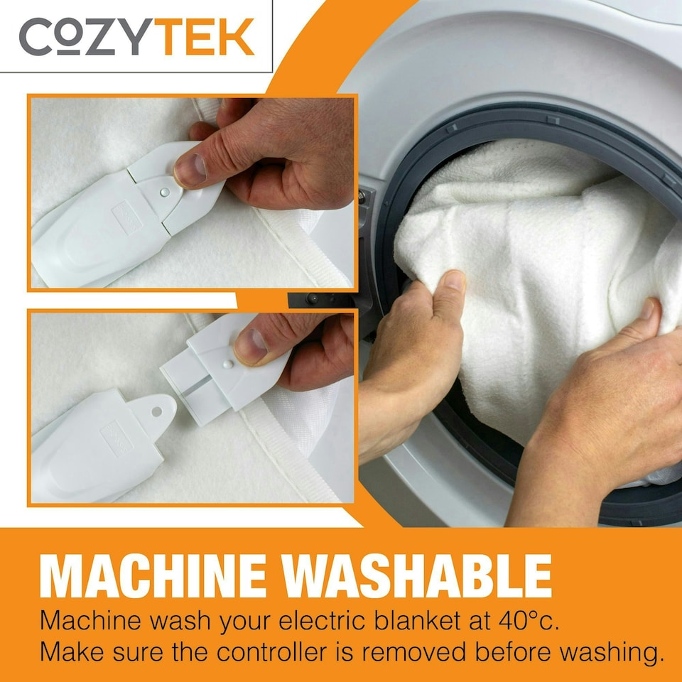 image 1 of Cozytek Double Electric Under Blanket Heated Fitted Mattress Bed Cover | White | White | 1