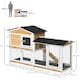 image 7 of PawHut Rabbit Hutch, Guinea Pig Hutch Wooden 2-Tier Cage w/Run, Yellow