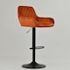 image 4 of Lakeland Furniture Arnside Burnt Orange Velvet Black Adjustable Base 1 Bar Stool