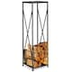 image 1 of Gr8 Garden Large Black Metal Steel Firewood Rack Log Wood Storage Holder Tall Shelf Stand