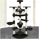image 1 of Cat Tree Fippi - 201 cm tall, sisal cat scratching post, toy & anti-tip bracket - Black/White