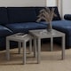 image 4 of URBNLIVING Square Wooden Nesting Stacking Tables Set Of 2 | Multi | Grey | 2