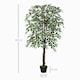 image 3 of Outsunny 160cm/5.2FT Artificial Ficus Tree Fake Plant in Pot Indoor