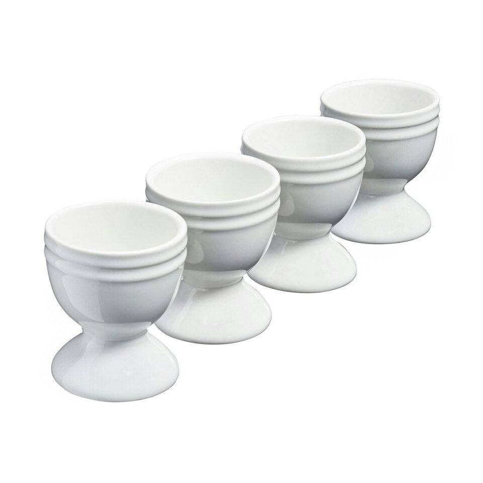 image 1 of Cooks Professional 4 Piece Egg Cup Set | Made From Durable Stoneware | White