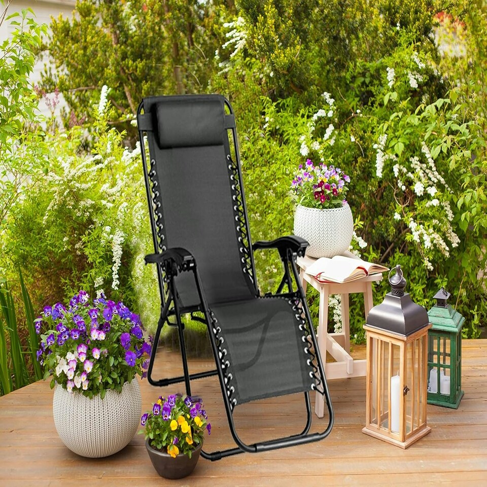 image 1 of Straame Premium Zero Gravity Chair, Recliner Lounger (Set of 1, Black) Black