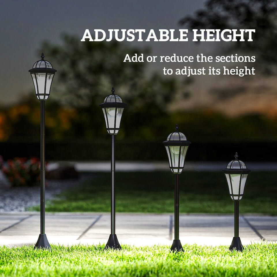 image 1 of Outsunny 2 PCS LED Garden Lights Lamp Solar Powered Lantern Auto Switch Patio