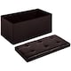 image 6 of HOMCOM Storage Ottoman Tool Box Faux Leather Folding Bench Foot Rest, Brown