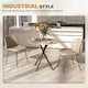 image 4 of HOMCOM 80cm Round Dining Table, Industrial Kitchen Table with Steel Legs Brown | Black