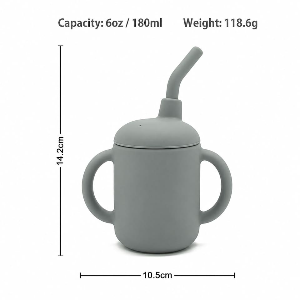 image 1 of Allis Baby Silicone Training Sippy Cup with Straw - Blue | Blue | 1