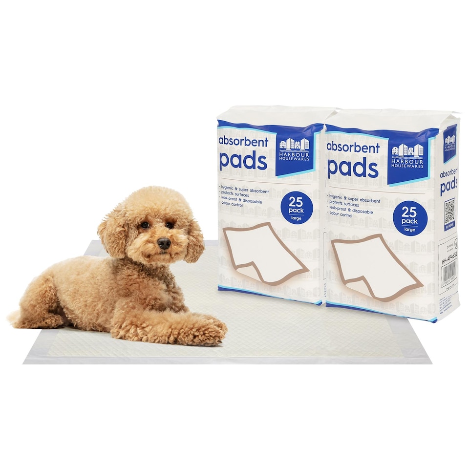 image 1 of Harbour Housewares Disposable Puppy Training Pads - 60cm x 60cm - Pack of 50